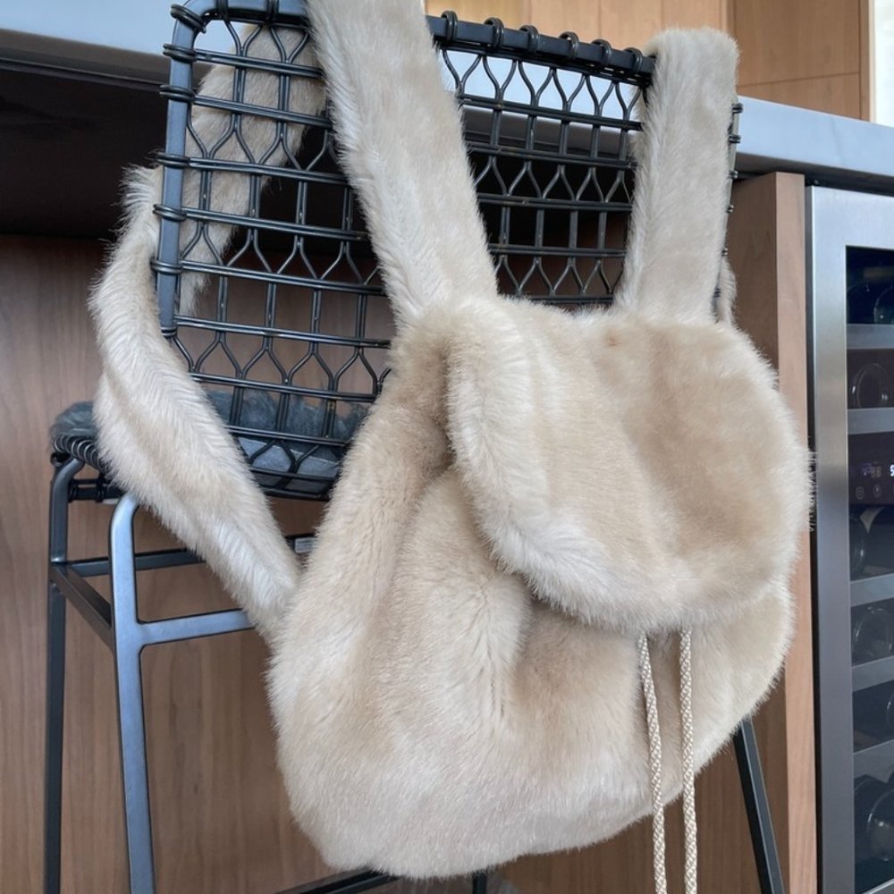 Faux fur backpack